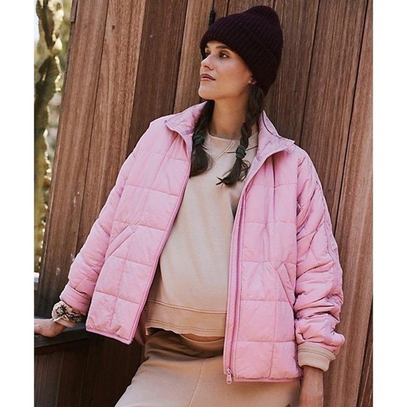 NWT new Free People x Hatch pippa packable puffer jacket in pink haze - Picture 1 of 5